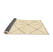 Sideview of Abstract Brown Gold Solid Rug, abs2925