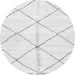 Round Machine Washable Solid Gray Modern Rug, wshabs2925gry