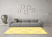 Machine Washable Solid Yellow Modern Rug in a Living Room, wshabs2925yw