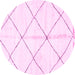 Round Machine Washable Solid Pink Modern Rug, wshabs2925pnk