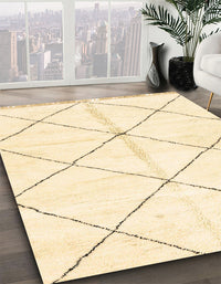 Abstract Brown Gold Solid Rug, abs2925