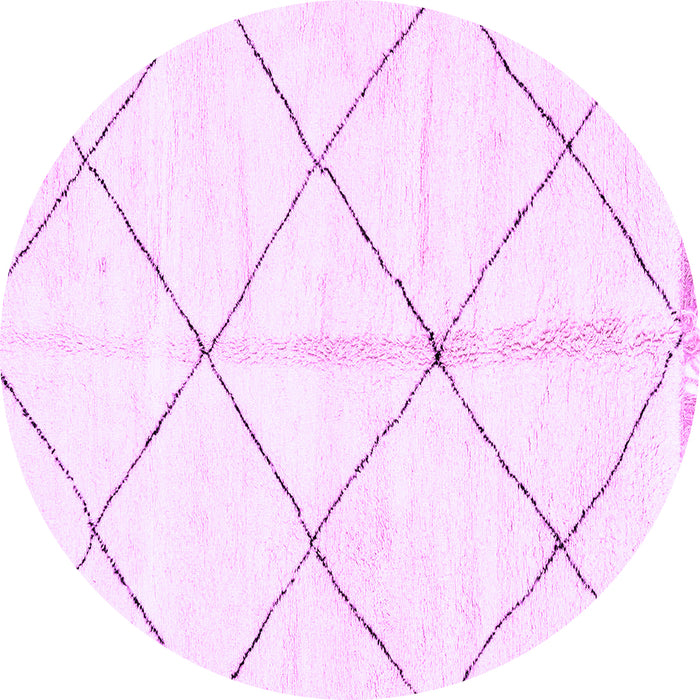 Round Machine Washable Solid Purple Modern Area Rugs, wshabs2925pur