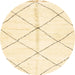 Round Abstract Brown Gold Solid Rug, abs2925