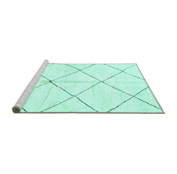 Sideview of Machine Washable Solid Turquoise Modern Area Rugs, wshabs2925turq