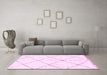 Machine Washable Solid Pink Modern Rug in a Living Room, wshabs2925pnk