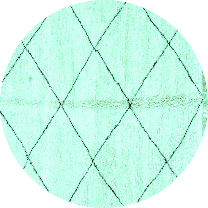 Round Solid Turquoise Modern Rug, abs2925turq