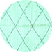 Round Solid Turquoise Modern Rug, abs2925turq