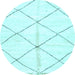 Round Machine Washable Solid Light Blue Modern Rug, wshabs2925lblu