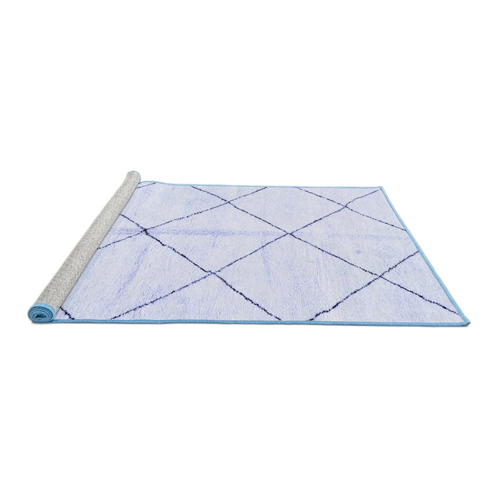 Sideview of Machine Washable Solid Blue Modern Rug, wshabs2925blu