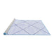 Sideview of Machine Washable Solid Blue Modern Rug, wshabs2925blu