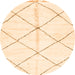 Round Solid Orange Modern Rug, abs2925org