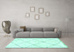 Machine Washable Solid Turquoise Modern Area Rugs in a Living Room,, wshabs2925turq