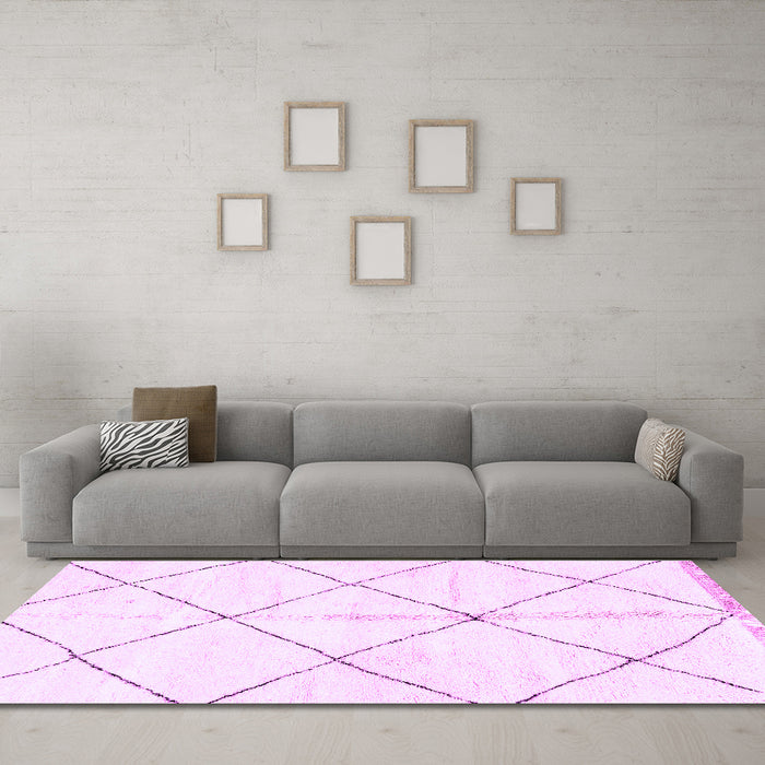 Machine Washable Solid Purple Modern Area Rugs in a Living Room, wshabs2925pur
