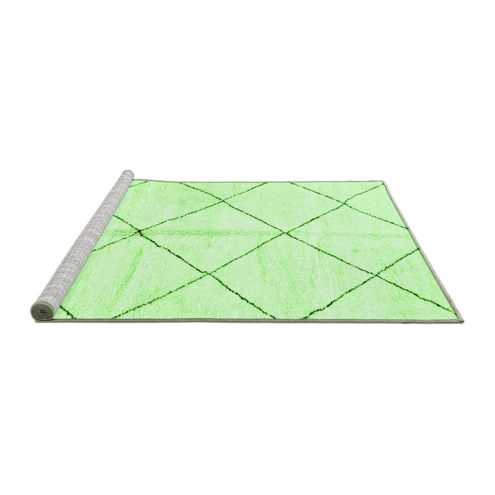 Sideview of Machine Washable Solid Green Modern Area Rugs, wshabs2925grn