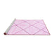 Sideview of Machine Washable Solid Pink Modern Rug, wshabs2925pnk