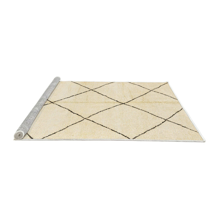 Sideview of Machine Washable Abstract Khaki Gold Rug, wshabs2926