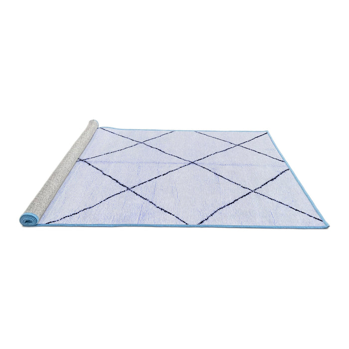 Sideview of Machine Washable Solid Blue Modern Rug, wshabs2926blu