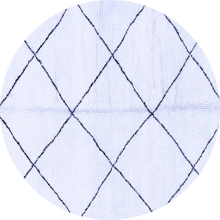 Round Machine Washable Solid Blue Modern Rug, wshabs2926blu