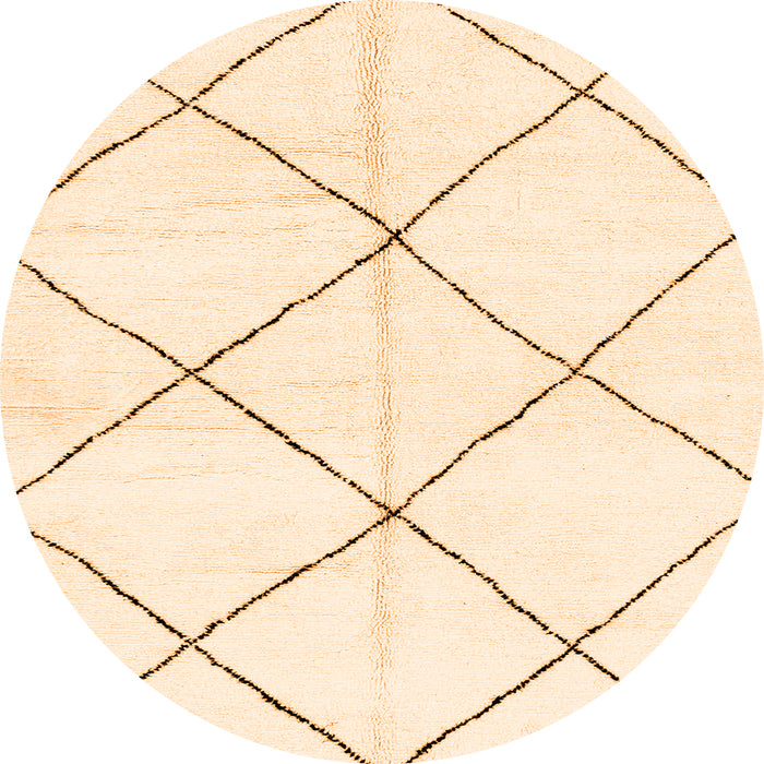 Round Machine Washable Solid Orange Modern Area Rugs, wshabs2926org