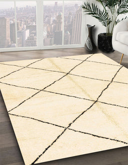 Machine Washable Abstract Khaki Gold Rug in a Family Room, wshabs2926