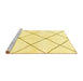 Sideview of Machine Washable Solid Yellow Modern Rug, wshabs2926yw