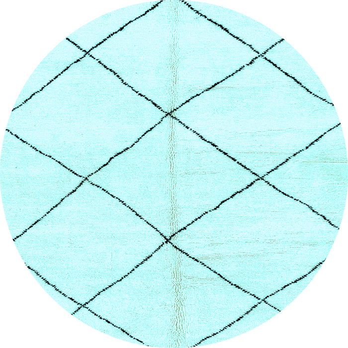 Round Machine Washable Solid Light Blue Modern Rug, wshabs2926lblu