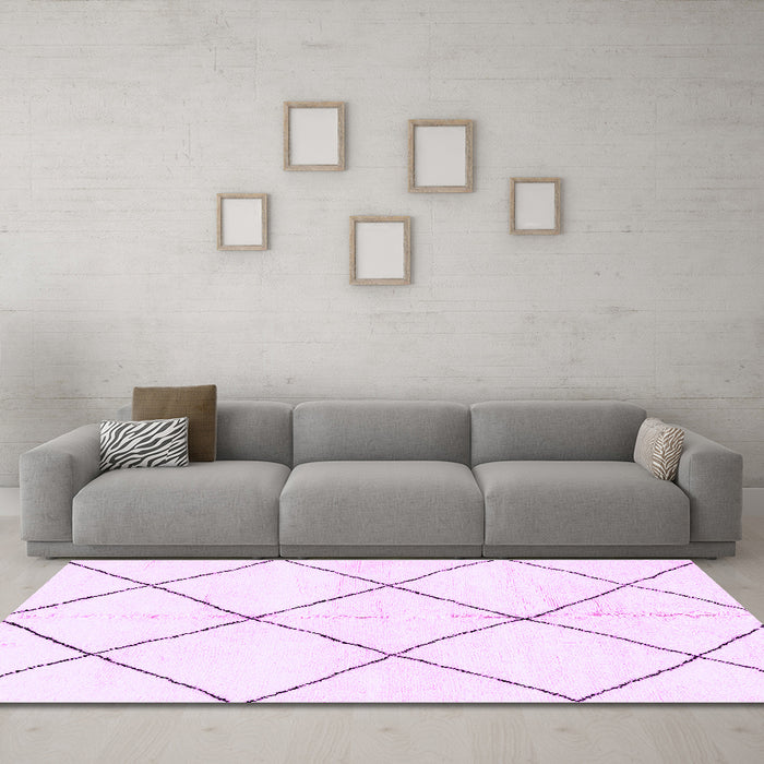 Machine Washable Solid Purple Modern Area Rugs in a Living Room, wshabs2926pur