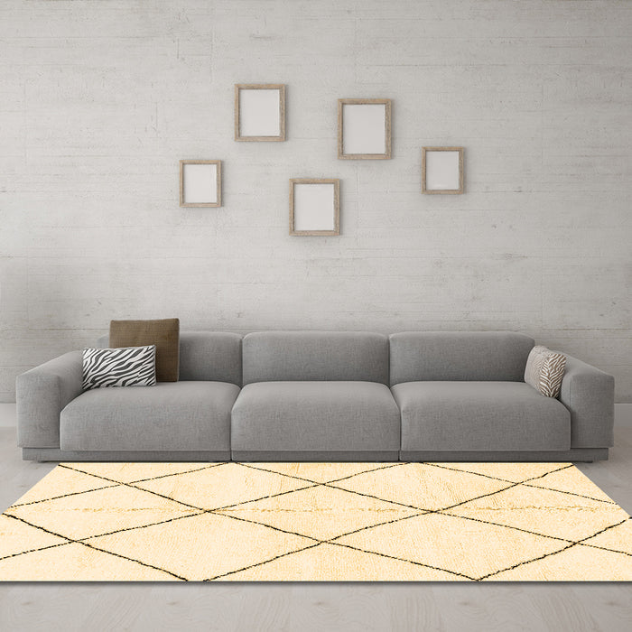 Machine Washable Solid Brown Modern Rug in a Living Room,, wshabs2926brn