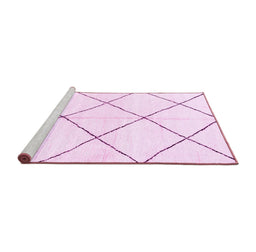 Sideview of Machine Washable Solid Pink Modern Rug, wshabs2926pnk