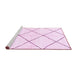 Sideview of Machine Washable Solid Pink Modern Rug, wshabs2926pnk