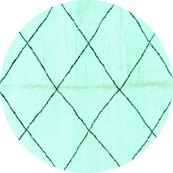Round Solid Turquoise Modern Rug, abs2926turq