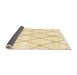 Sideview of Abstract Yellow Solid Rug, abs2927