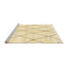 Sideview of Machine Washable Abstract Yellow Rug, wshabs2927