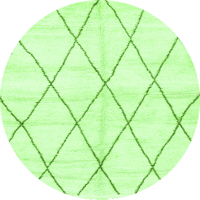 Round Solid Green Modern Rug, abs2927grn