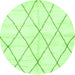 Round Solid Green Modern Rug, abs2927grn