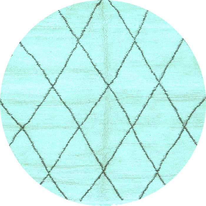 Round Machine Washable Solid Light Blue Modern Rug, wshabs2927lblu