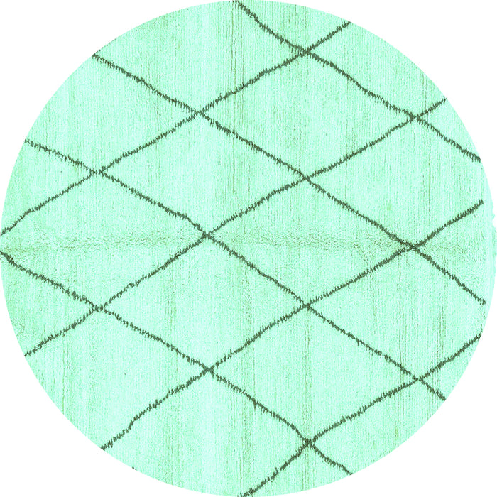 Round Solid Turquoise Modern Rug, abs2927turq
