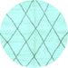 Round Solid Light Blue Modern Rug, abs2927lblu