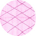 Round Solid Pink Modern Rug, abs2927pnk