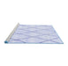 Sideview of Machine Washable Solid Blue Modern Rug, wshabs2927blu