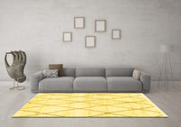 Machine Washable Solid Yellow Modern Rug, wshabs2927yw