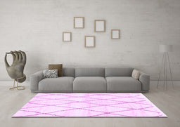 Machine Washable Solid Purple Modern Area Rugs in a Living Room, wshabs2927pur