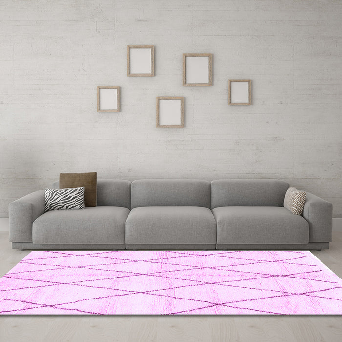 Machine Washable Solid Purple Modern Area Rugs in a Living Room, wshabs2927pur