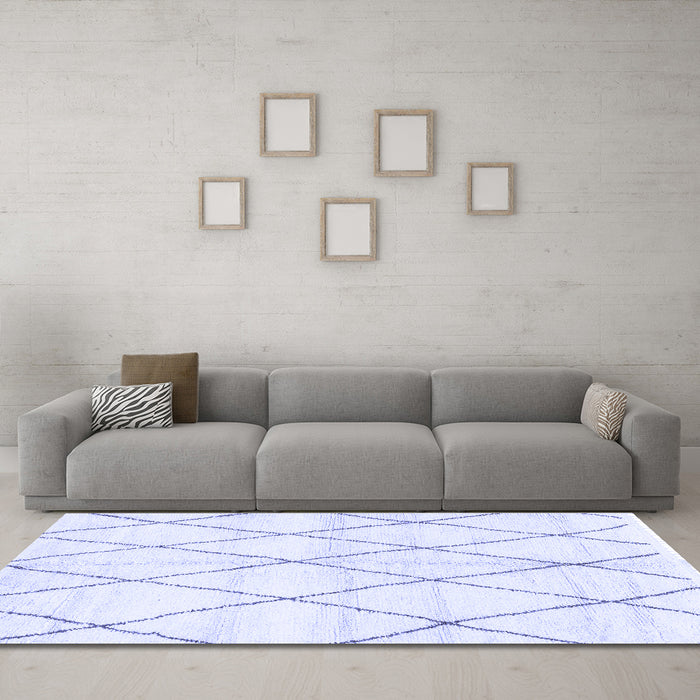 Machine Washable Solid Blue Modern Rug in a Living Room, wshabs2927blu