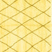 Square Machine Washable Solid Yellow Modern Rug, wshabs2927yw