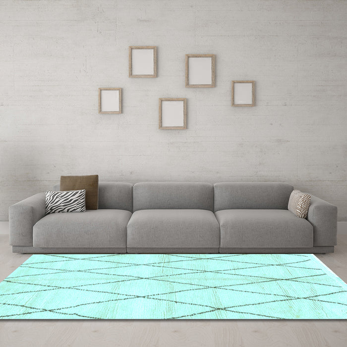 Machine Washable Solid Light Blue Modern Rug in a Living Room, wshabs2927lblu