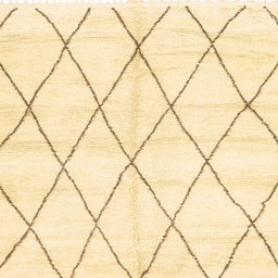 Square Abstract Yellow Solid Rug, abs2927