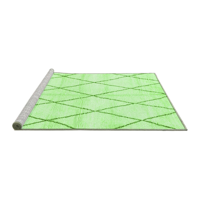 Sideview of Machine Washable Solid Green Modern Area Rugs, wshabs2927grn