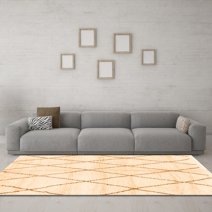 Machine Washable Solid Orange Modern Area Rugs in a Living Room, wshabs2927org