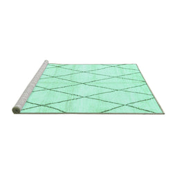 Sideview of Machine Washable Solid Turquoise Modern Area Rugs, wshabs2927turq
